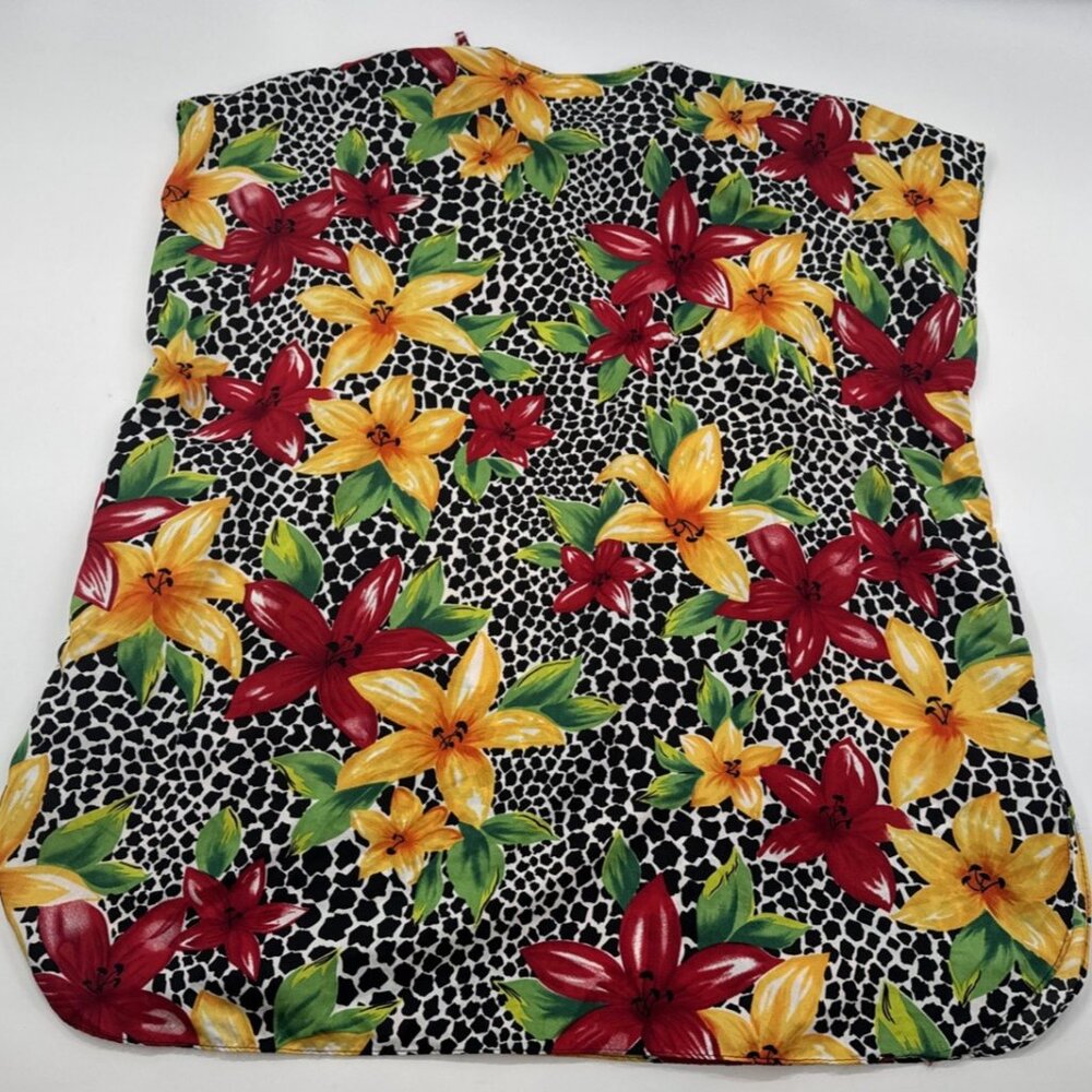 Bobbie Brooks Tropical Sleep Top Kimono Night Gown Women's One Size Silky Floral - Picture 3 of 10